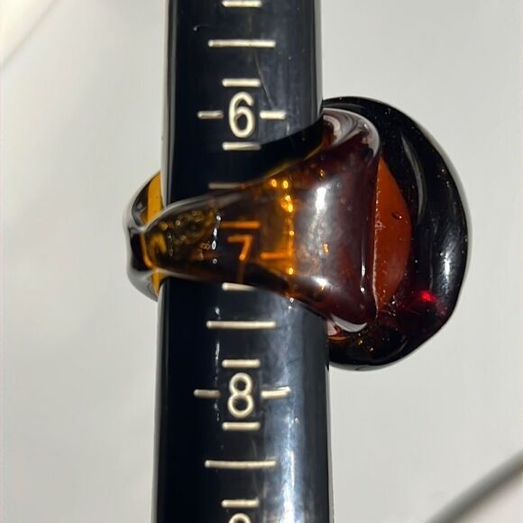 Hand Blown Glass Ring Size 7 - 7.25 - Picture 6 of 15